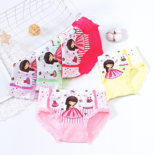 Wholesale Class A Girls Underwear Cartoon Cotton Underwear Baby Girl Girls Children's Briefs Children's Clothes One Piece Dropshipping
