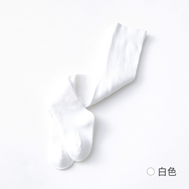 Pantimedias para niños, leggings para niñas de color sólido de doble aguja, leggings para bebés de alta elasticidad de primavera y otoño, pantimedias para bebés