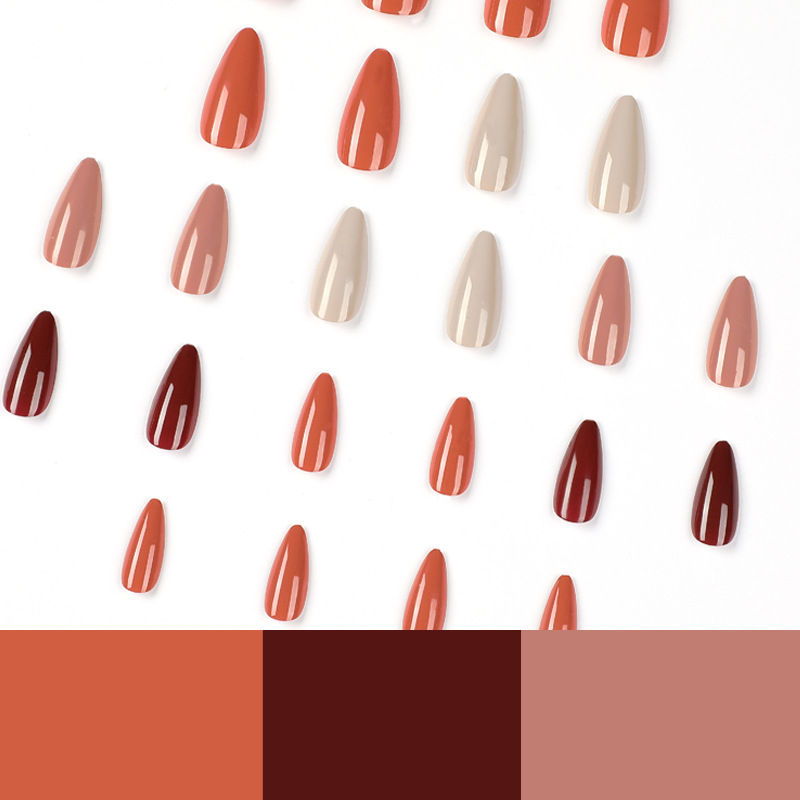 Uñas pieza de belleza manicura producto terminado cuatro colores sólidos color de contraste Otoño e Invierno desgaste de uñas manicura uñas producto terminado al por mayor