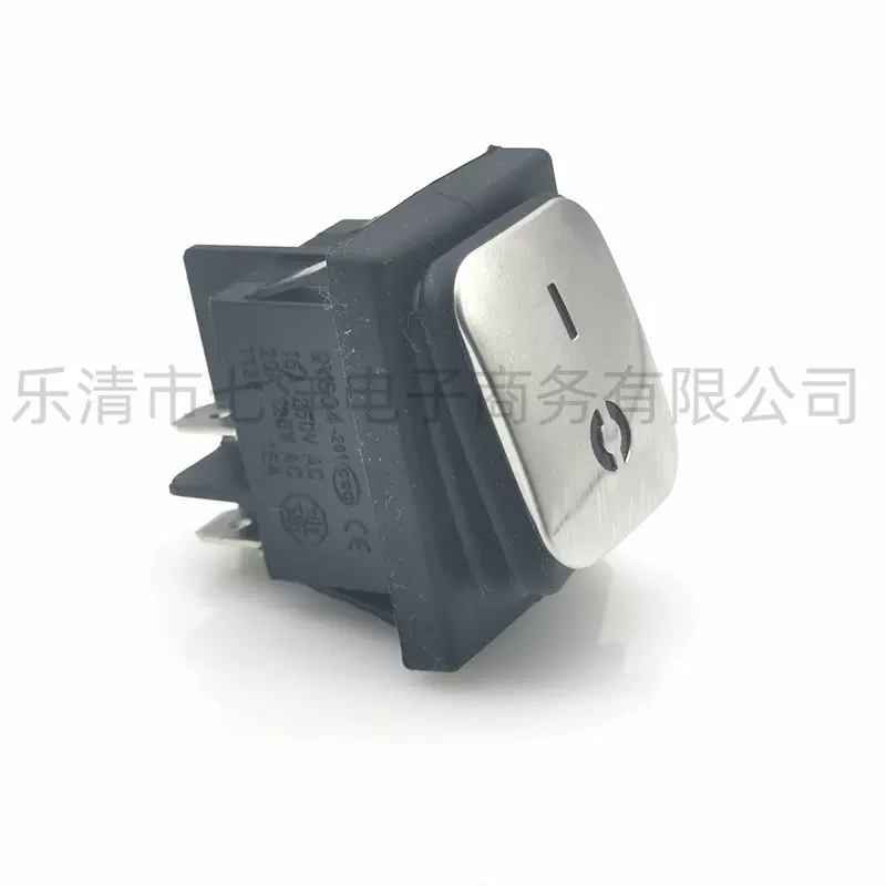 连体防水开关KCD4不锈钢2档4脚带灯银色金属漆船型翘板清洗机开关
