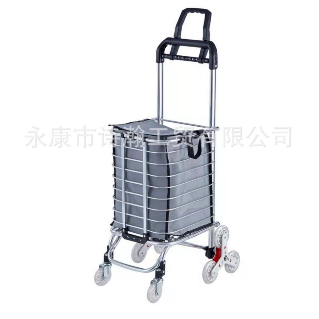Factory wholesale rotatable foldable portable climbing eight-wheel supermarket shopping cart shopping cart