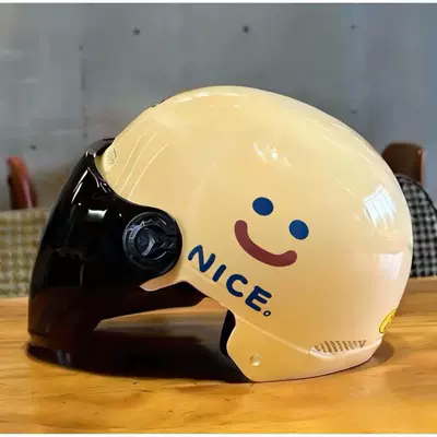 Certified Electric Vehicle Helmet, Motorcycle Motosiklet kaskı (dəbilqə) - brown-long-glasses-sun-protection-khaki-smiling-face-new-certification