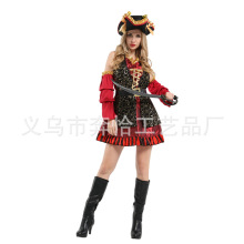 万圣节加勒比海盗表演服装成人女款海盗服杰克船长演出道具舞台服