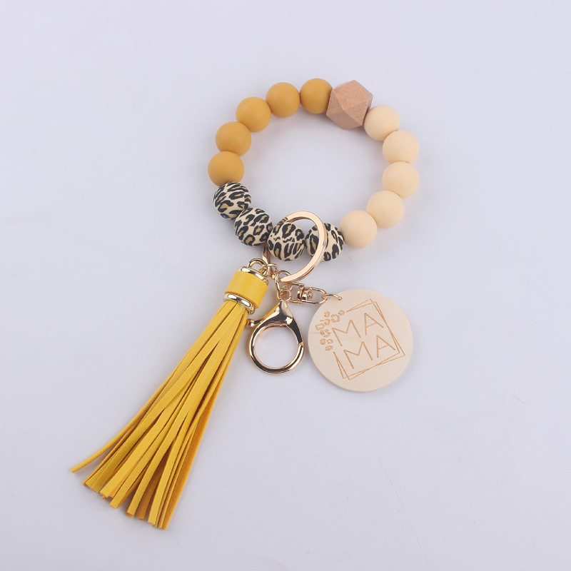 Simple Style Letter Silica Gel Beaded Mother's Day Women's Keychain display picture 7