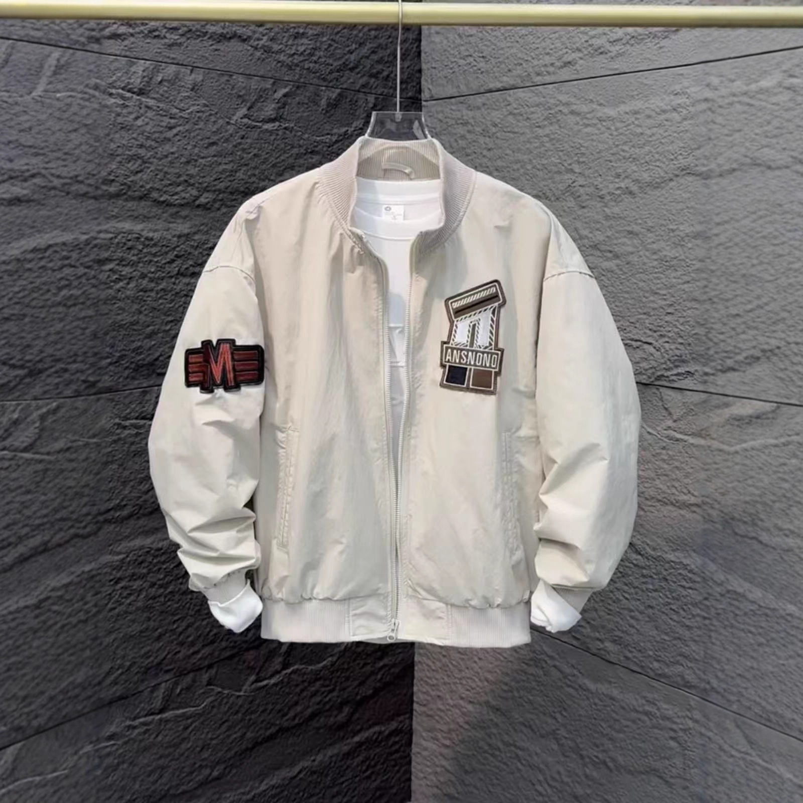 Embroidered Baseball Jersey Men's Trendy Workwear Versatile Flight Suit Jacket Jacket_voghion.com