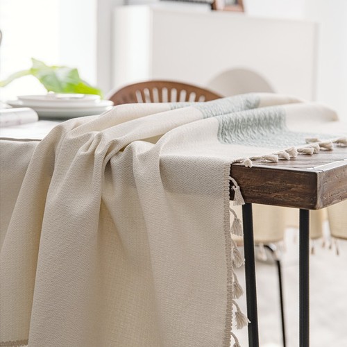 Nordic fabric tablecloth ins Xiaohongshu internet celebrity tassel tablecloth coffee table modern cover cloth high-end