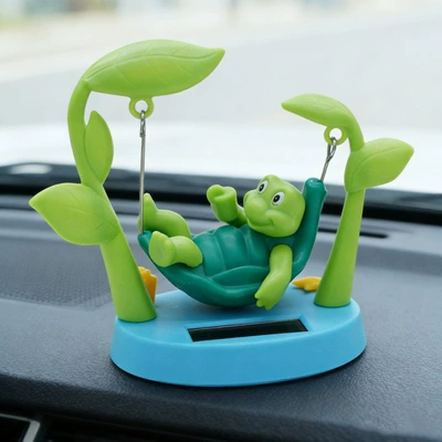 Creative New Solar Car Interior Decoration Ornaments Cartoon Turtle Doll Toys Home Ornaments (Car ornaments) - 7109cm-single-net-weight-33ggross-weight-43g-240carton-size-663960-swing-turtlewith-packagingdouble-sided-tape