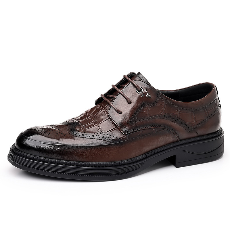 2024 cuatro temporadas zapatos de cuero de cocodrilo bajo retro moda puntual zapatos casuales de hombre correa zapatos de cuero ligeros image 8