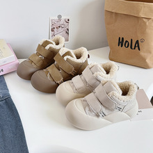 磨砂面勃肯毛毛鞋2025年板鞋女冬季新款加绒厚底圆头鞋子XY-A371