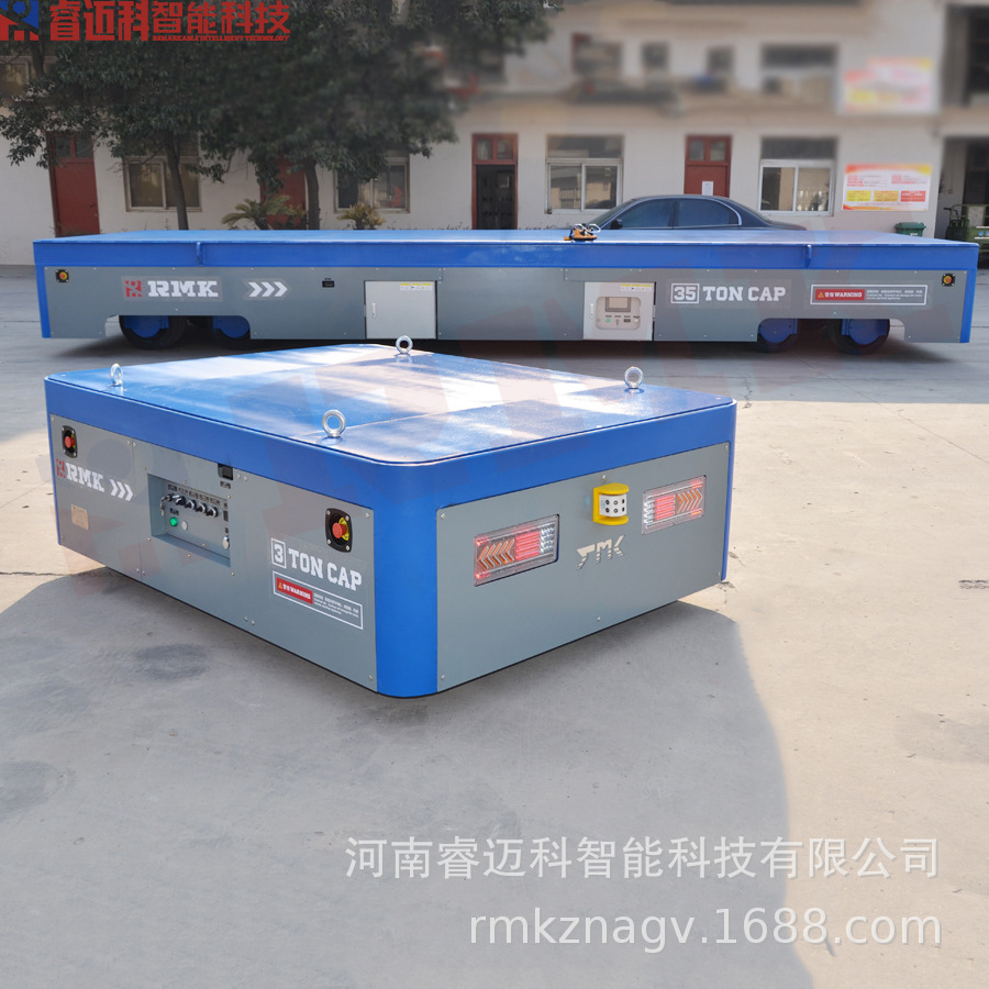 工厂运输8米长过跨车 仓储周转平板运输车 35t模具转运无轨地平车