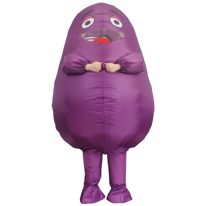 Transfronterizos Halloween adultos niños púrpura ropa inflable de patata Amazon fiesta divertida prop ropa inflable de fiesta