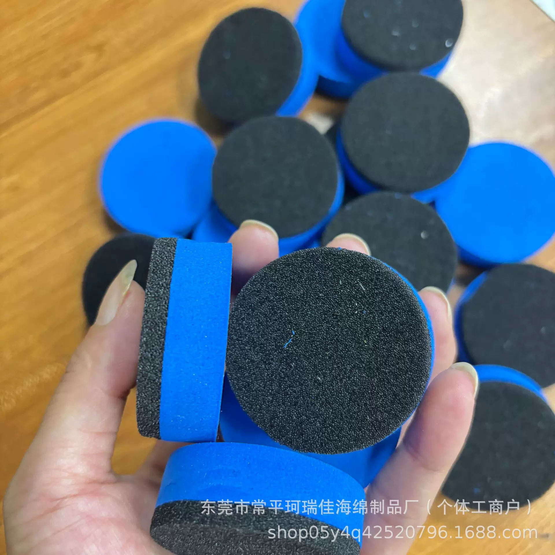 定制圆形38°蓝色EVA海绵复合汽车镀晶环保无味矩形擦可印刷logo