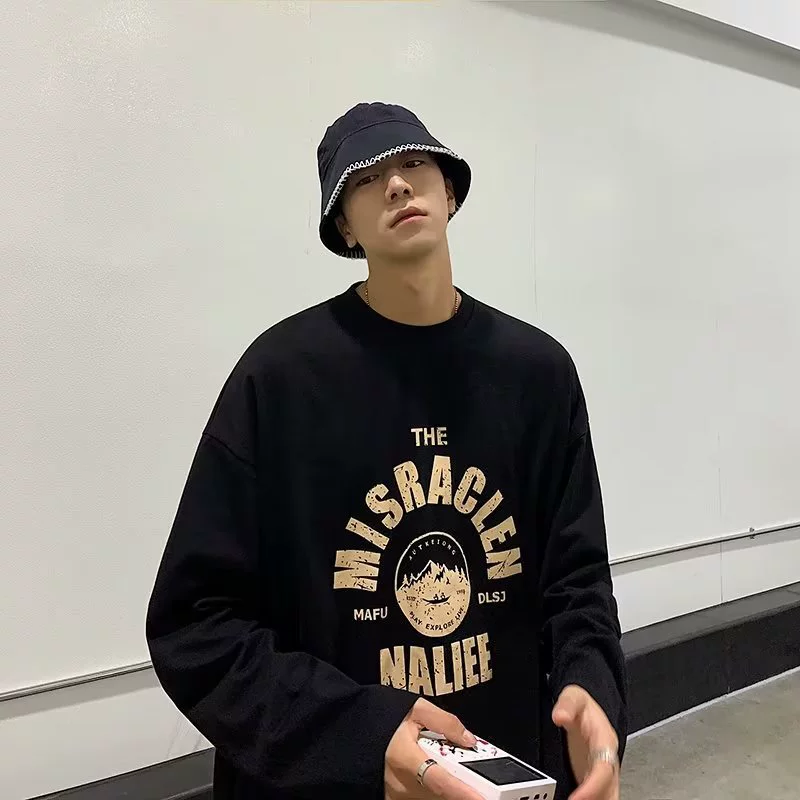 Новые футболки с длинными рукавами мужские весенние и осенние приливы бренда Ren Hong Kong Fengfeng носить осеннюю одежду