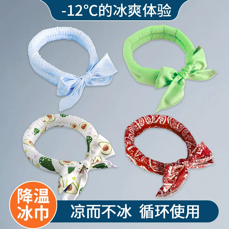 Летний мультяшный ледяной шарф для домашних животных, охлаждающий ледяной шарф для кошек и собак, охлаждающий шарф для домашних животных