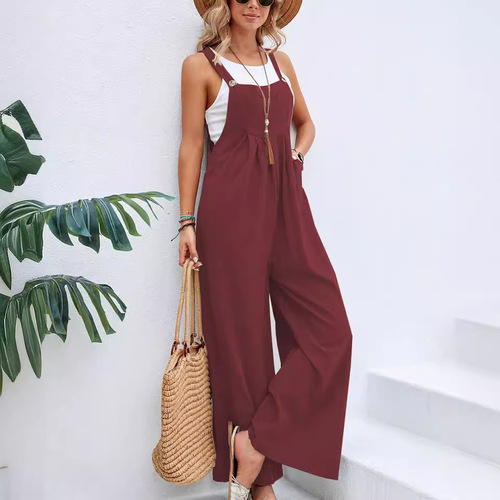 Best-selling eBay independent station Wish European and American women's clothing solid color women's casual belt pants