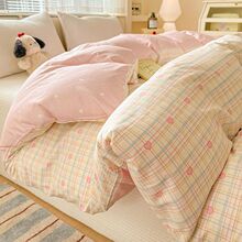 80支假一赔十纯棉全棉单双被套斜纹被罩卡通高密度宿舍床上品