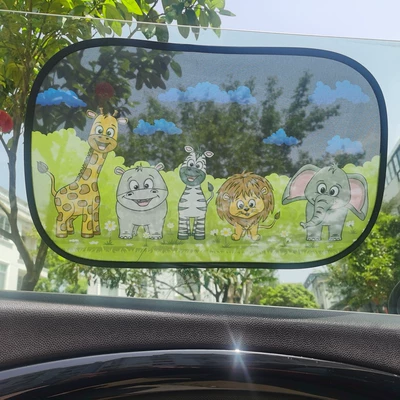 Sun shade: side shield cartoon sun shield - 16-grassland-animals