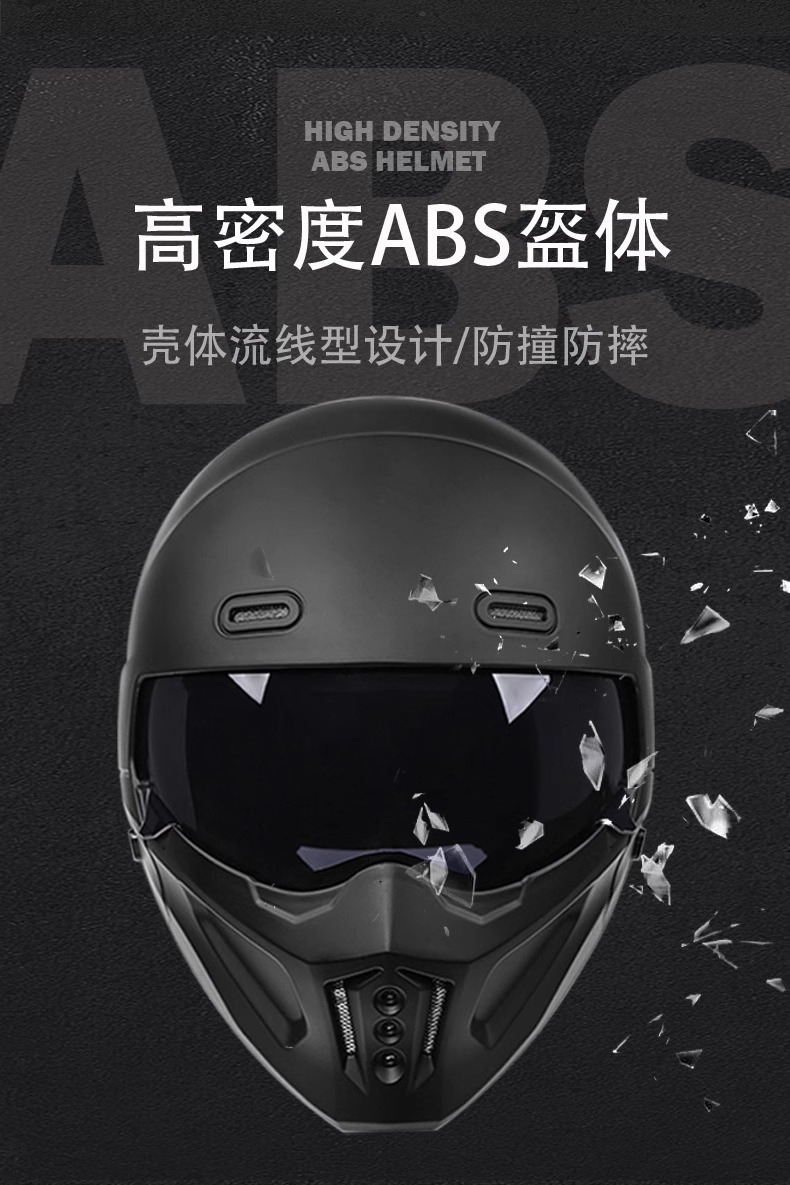 3C Motorcycle Helmet Scorpion Combination Helmet for Men and Women, Motorcycle Cruise Large Size Retro Full-Face Helmet, Summer Three-Quarter Helmet