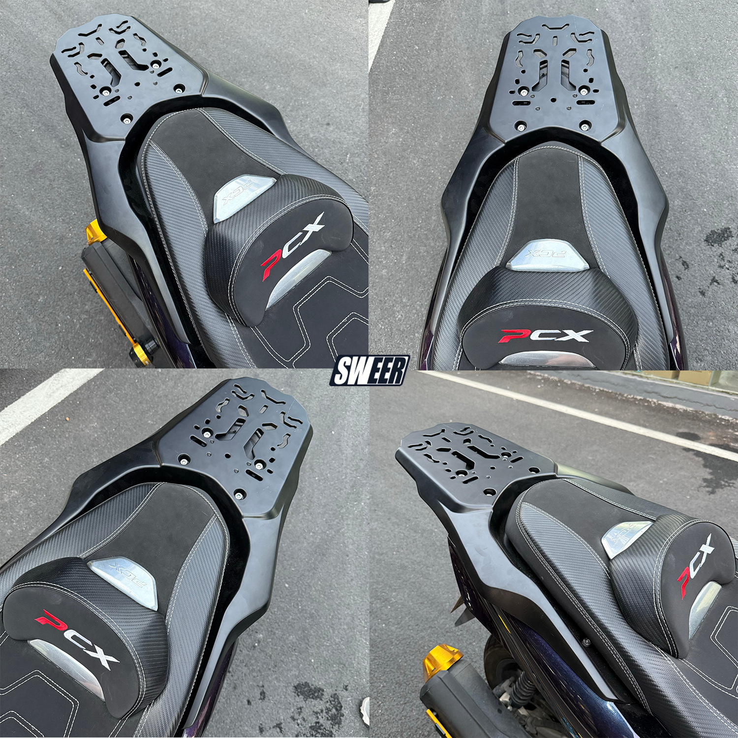 Suitable for 21-26 Models of Honda Pcx160 Aluminum Alloy Tail Box Rack Pcx125 Integrated Rear Rack Cargo Rack