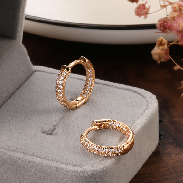 fashionable elegant shiny earrings with zircon