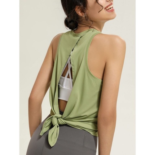 New Style Sleeveless Exercise Tank Top Summer Running Fitness Upper Body Loose Sweatshirt Straps Beautiful Back Training Yoga Clothes Factory