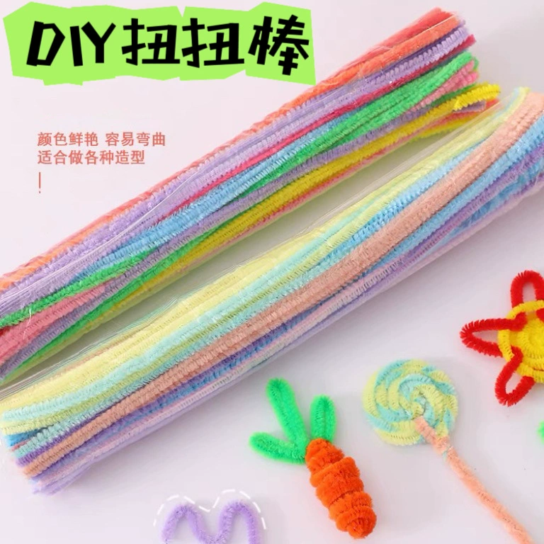 Витая палочка Макарон цвет шерстяная полоса корень волос детский сад DIY букет ручной работы шерстяная полоса Материал Пакет развивающие игрушки