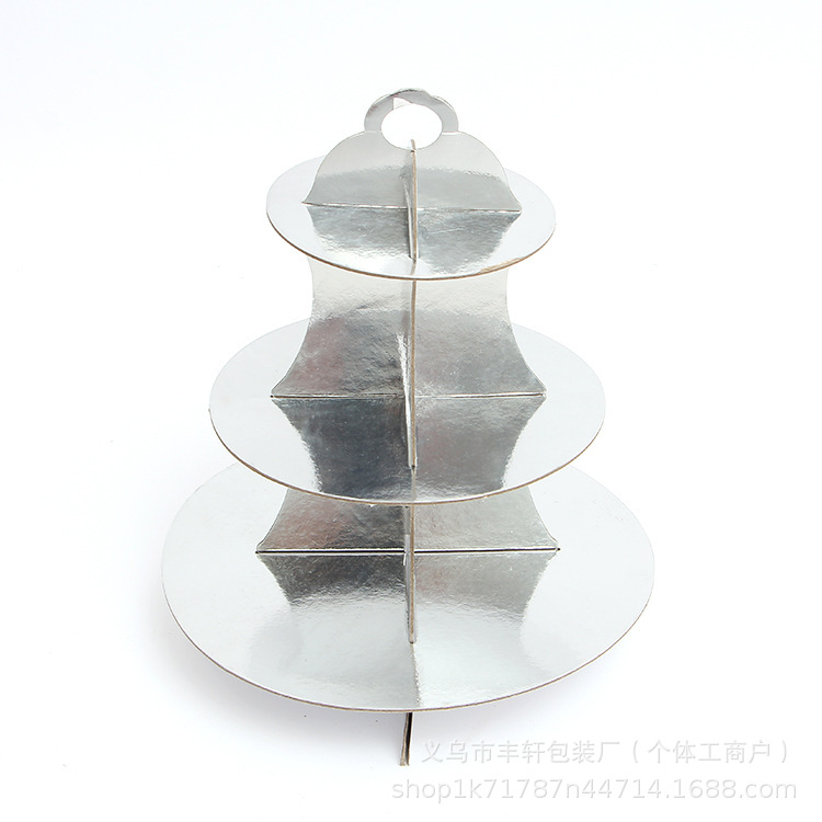 Transfronterizos para fiestas, estante de pastel de papel desechable, estante de pasteles de bocadillos gruesos, decoración de fiesta de cumpleaños