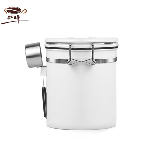 Coffee bean sealed can One-way exhaust valve breathing storage can storage moisture-proof coffee can with spoon to keep fresh