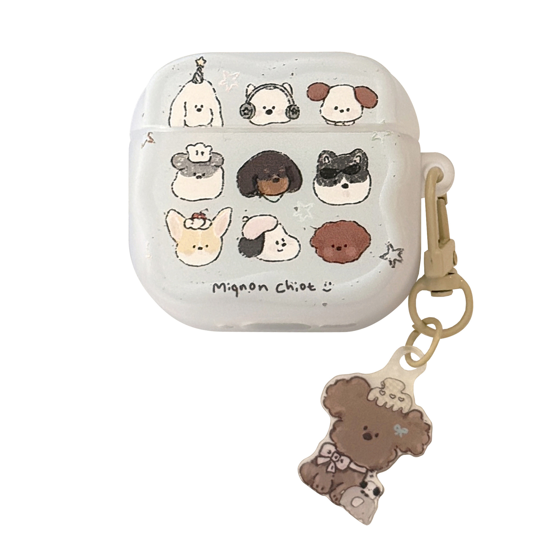 Cute perro creativo para Apple Airpods Pro2 cubierta 1 / 2 Bluetooth 4 generación cubierta de auriculares 3 colgantes de dibujos animados