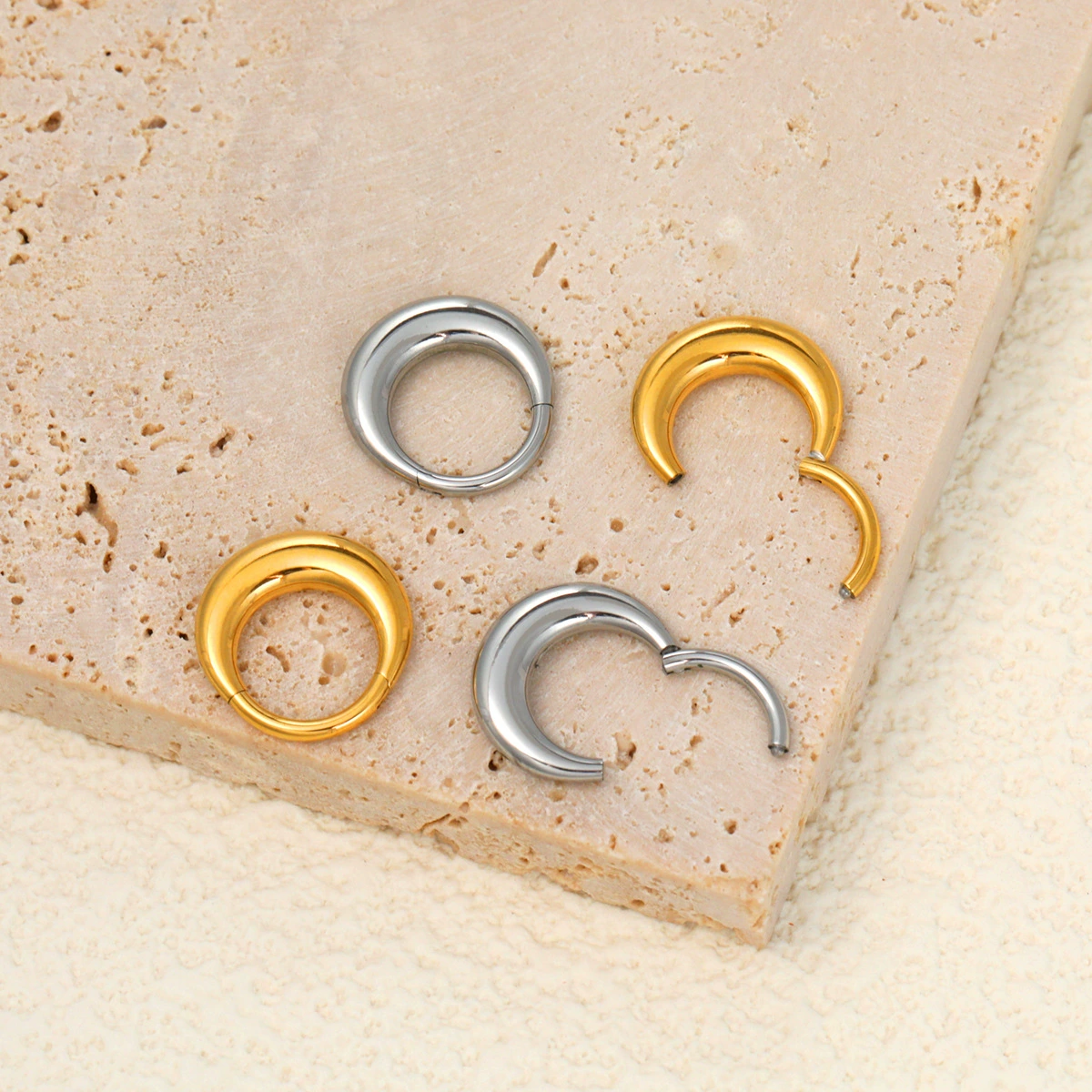 Кольцо из нержавеющей стали 316 лунный плад Septum, бесшовная овальная луна, 8/10 мм