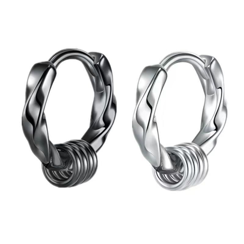 New European and American Fashion Ear Buckle Ins Style Simple Square Twist Earrings Men's High-end Trendy Twist Women's Earrings