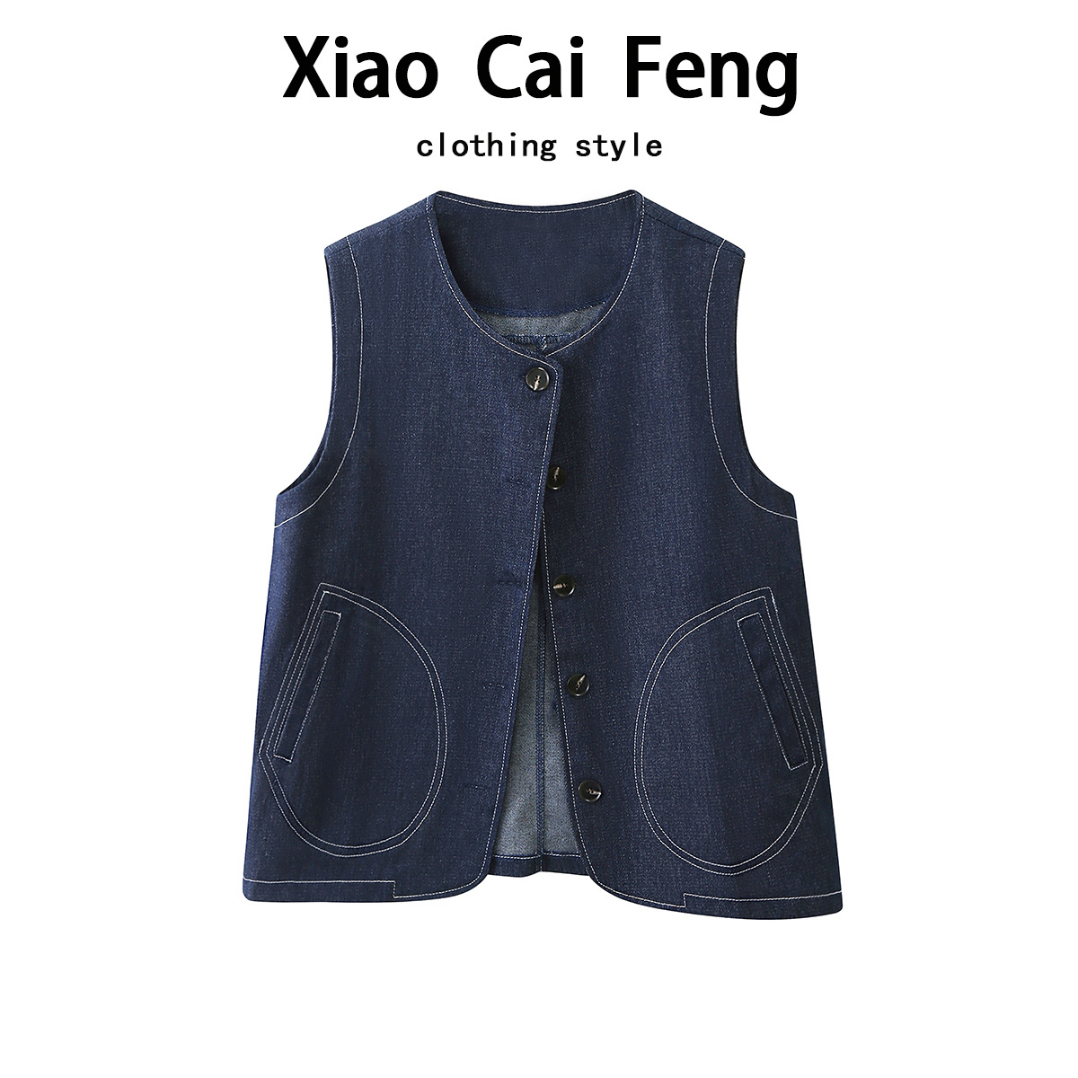 Workwear Denim Vest Vest Women's Spring and Summer Outer Wearing Waistcoat Loose All-match Stacked Sleeveless Vest Short Jacket