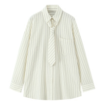 外贸批发秋季新款欧美风  领带休闲宽松衬衫4764113