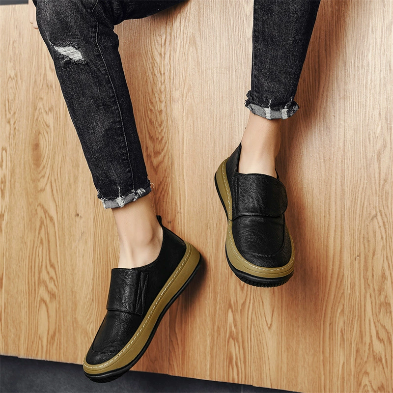 summer footwear, low white shoes english style with velcro for leisure