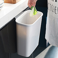 Hanging Trash Can for Kitchen Cabinet Doors with Garbage Bag Holder, Hanging Storage Bin