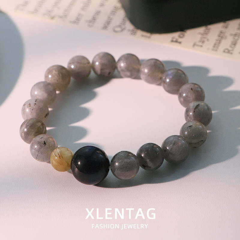 Ojos de tigre de oro azul, pulseras de piedra de luna, nuevos estilos chinos, pulseras de estilo universal para amigos y amigas, joyas de mano DIY