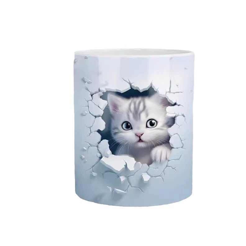 3D котенок котик пустая стенная дыра керамическая кружка кофе кружка чая рождественский подарок