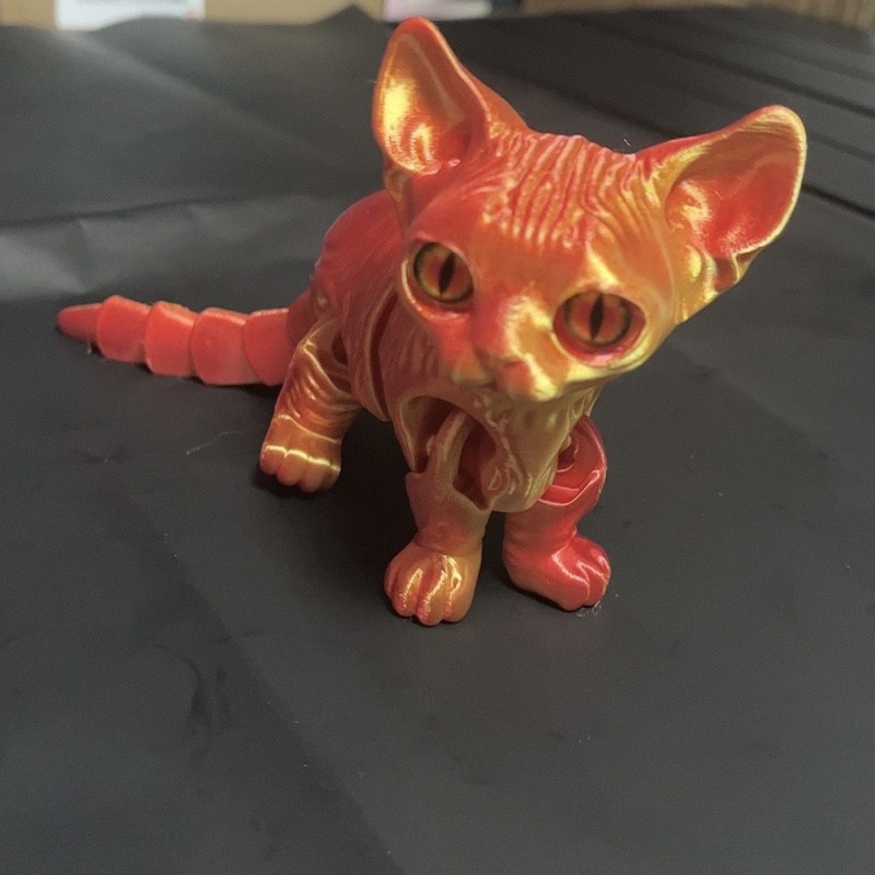 3Dプリント可动プラスチック毛なし猫フィギュア动物置物女の子男の子子供玩具プレゼント超萌え|undefined