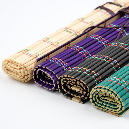 Wholesale bamboo brush curtain portable retro style protective brush curtain roll pen bag book French painting supplies stationery