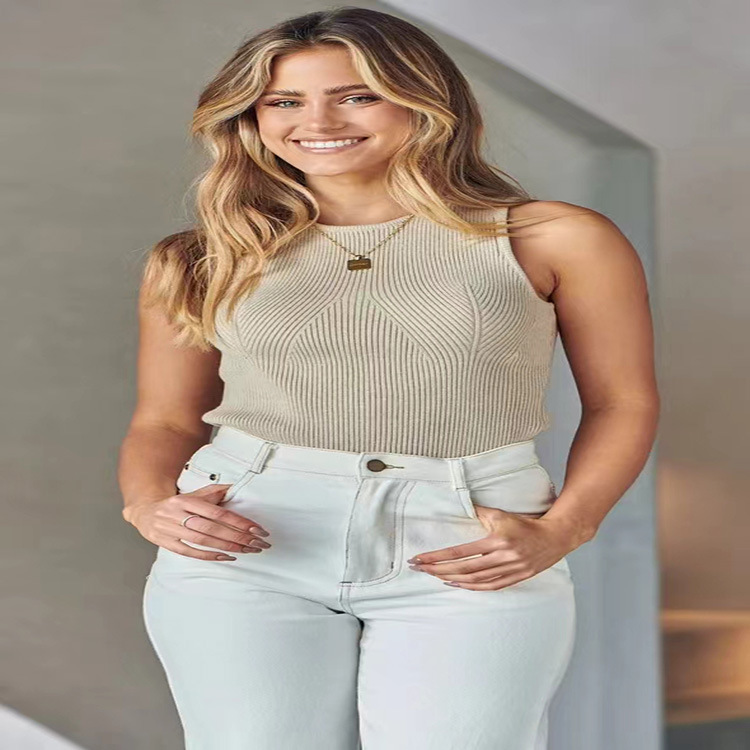 Ribbed Knit Vest for Women, 2024 New Summer Style, Solid Color, Slim Fit, Inner Layer Top, Available on Amazon Independent Website (European and American Styles)
