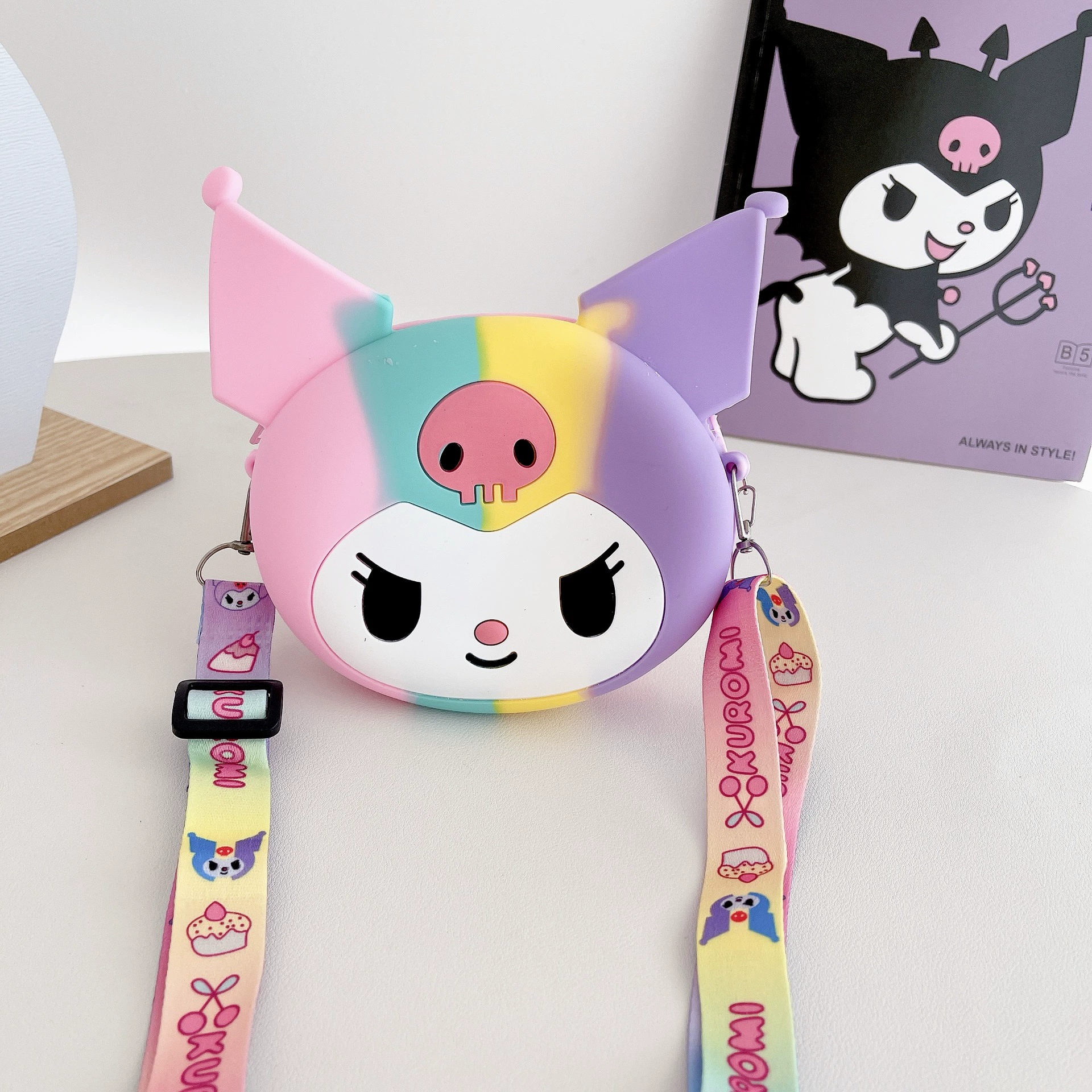 Children's bag, cartoon brand wallet, fashionable silicone shoulder bag
