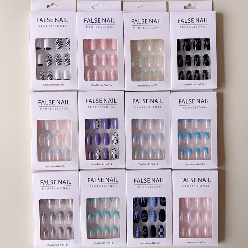 Cross-border Explosions Wear Nail Pieces 12 Pieces Student Ins Style Simple All-match Short Nail Art False Nail Patch