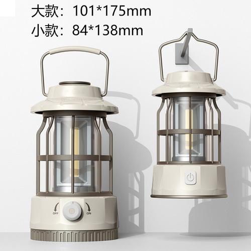New camping light outdoor camping lantern tent light portable lantern gift Ningbo retro charging campsite light wholesale