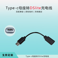 适用于任天堂Type-c母座转DSlite充电线黑色10cm电源线数据线