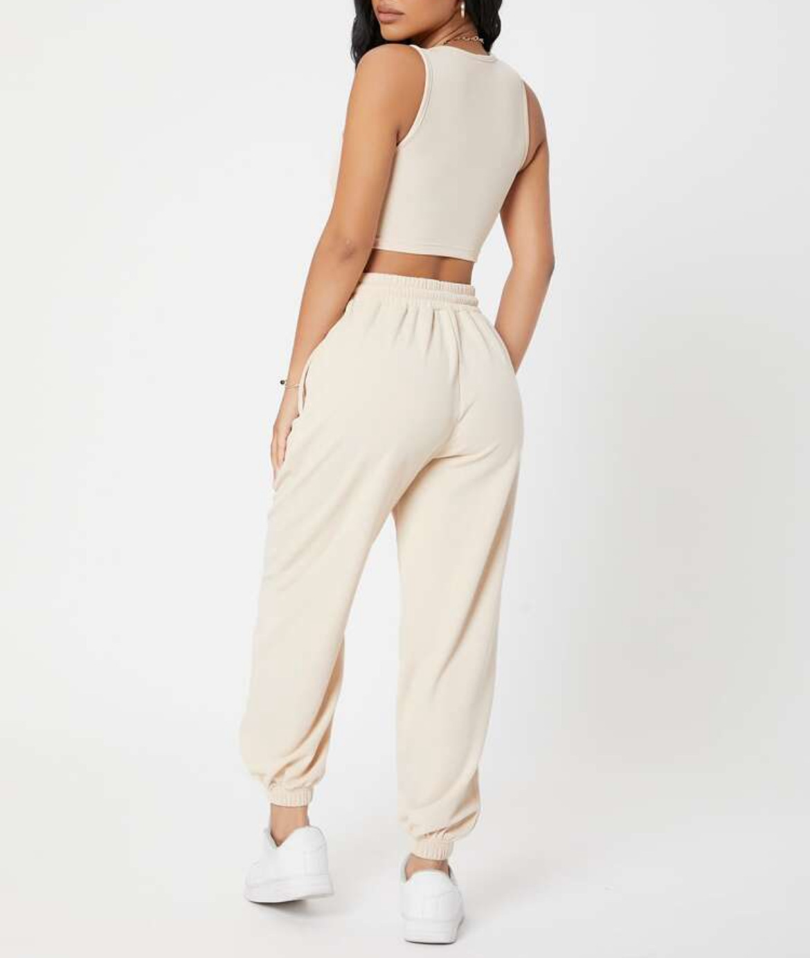 490g Weight Sleeveless Sleeve Length Polyester Fabric Type Pants Sets Sets Type 2 Pieces Set Quantity Casual, Daily Occasion Round Neck Neckline Breathable Function Skinny Fit Type Solid Color Pattern Summer Season Women's Gender Streetwear, Sport Style Style Women's Streetwear Sport Style Solid Color Polyester Round Neck Tracksuit 23