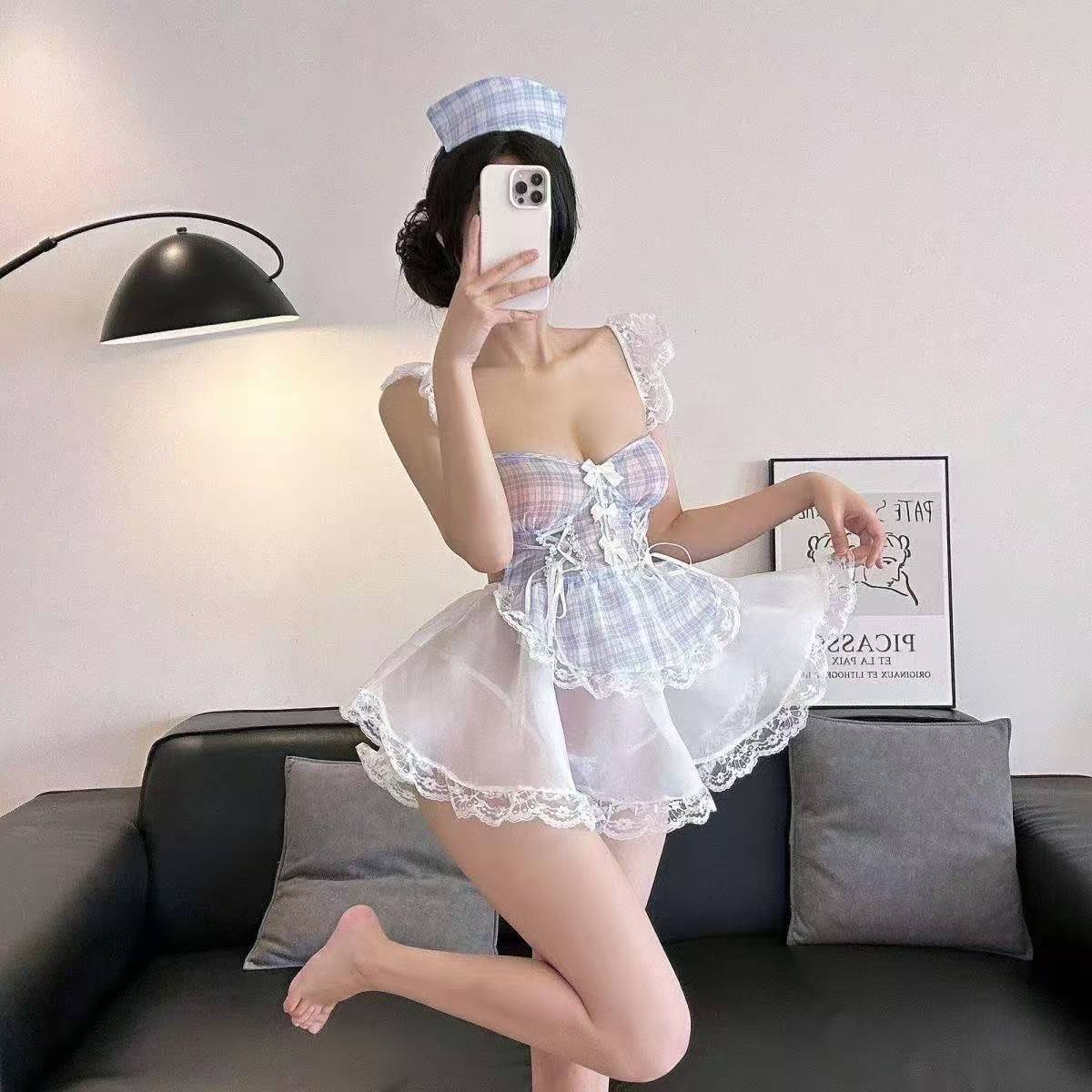Sweet Love Roleplay Uniform Set Purple Polyester One Size Women’s Costume — detail image 6