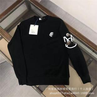 High Version Mongolian Brand Classic Basic Logo Printing LOGO Men's and Women's Loose Pullover Round Neck Sweat All-match Fashionable Clothing