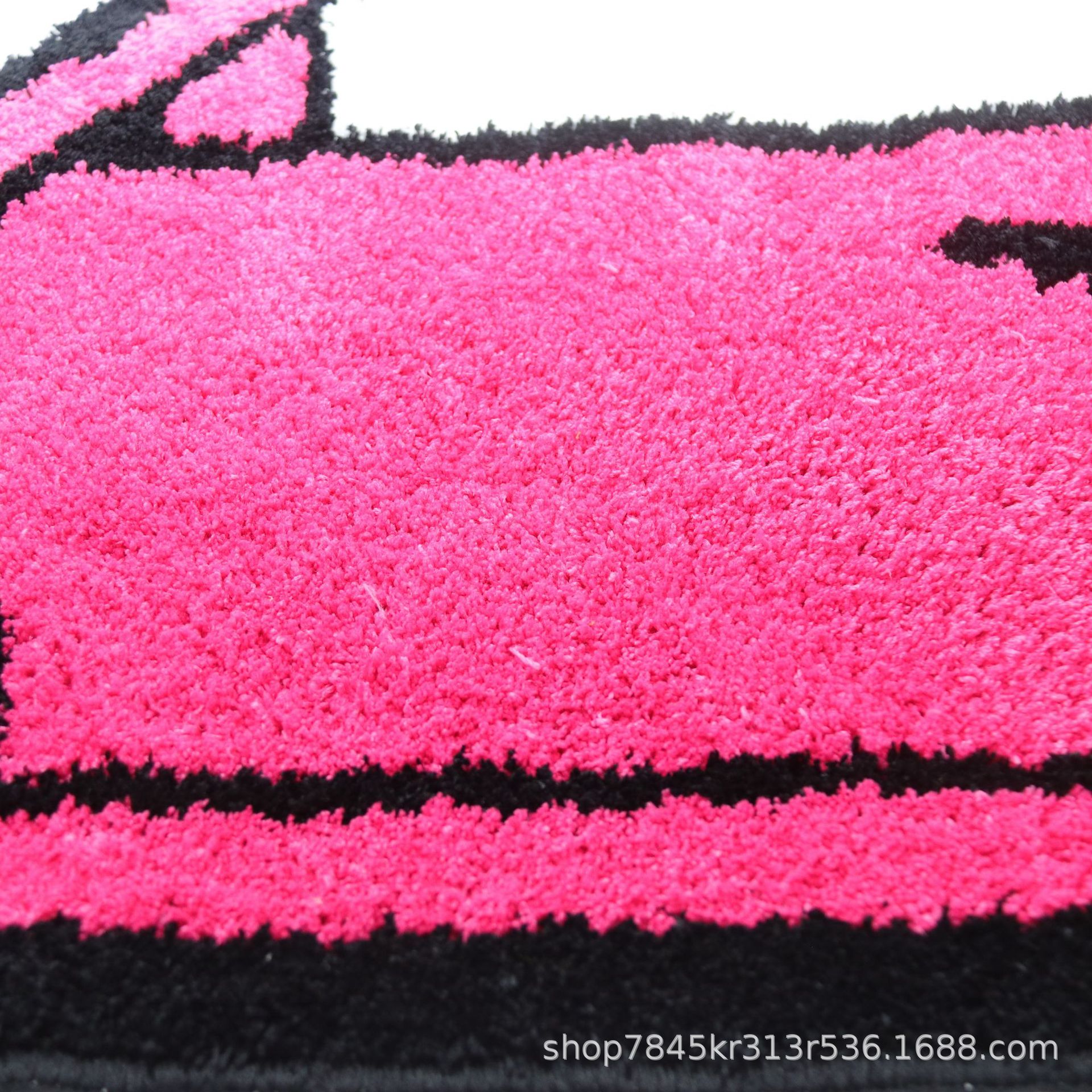 Big Mouth Monkey Children's Car Floor Mat Non-Slip Carpet Polyester Fiber Woven Cartoon Car Deep Pink