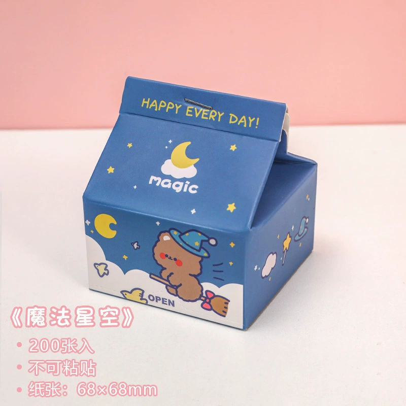 Блоки для заметок milk box, детские мультяшные листы для сообщений, ≈200 страниц, антипригарные