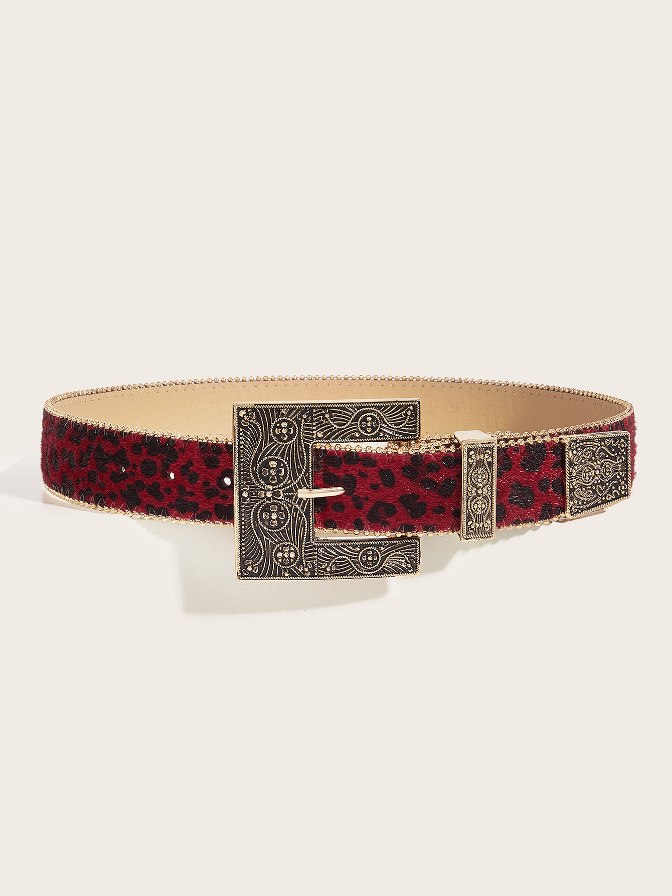 Leopard print belt women's American retro decorative ins style personalized belt_voghion.com